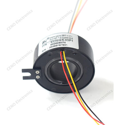 3-Circuit Through-Bore Slip Ring with 25.4mm Bore for Quick Shaft Installation